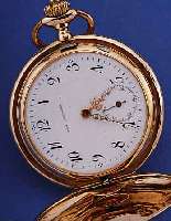 UNION HORLOGERE HERRENTASCHENUHR SAVONETTE, SCHWEIZ/DEUTSCHLAND UM 1914, RG 585/000, NUTZ-SP. WURDEN üBERARB., EMAILBL., ORIG., SIGN., FEIN HAARR. ...