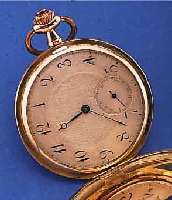 HERRENTASCHENUHR, SCHWEIZ/DEUTSCHLAND UM 1912, GG 585/000, RUNDUMGRAV., BLüTEN- U. RANKENDEKOR, MONOGR.-SPIEGEL FREI, METALLBLATTVERS., ...