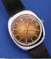 GIRARD PERREGAUX HERRENARMBANDUHR QUARTZ, SCHWEIZ UM 1975, METALL VERCHR., EDELST.- BODEN GESCHR., KAL. 351-512, SEK.-TAKT, FEINREG. M. ...