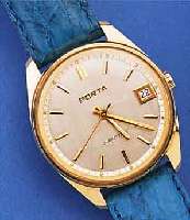 PORTA HERRENARMBANDUHR ELECHRON, DEUTSCHLANDUM 1969, GG 585/000, BODEN GESCHR., BEI FERTIGST. WASSERGESCH., BLATT VERS., AUFGES. ...