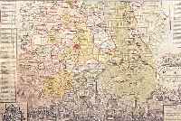 ALTKOLOR. KUPFERSTICHK., V. HOMANN, CA. 1740, DIE GEGEND UM NöRDLINGEN GENANDT DAS RIES BENEBST DEM PROSPECT U. GRUNDRIS DET. K. F. ...