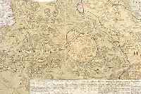 SEHR GROßE ALTKOLOR. KUPFERSTICHK. V. HOMANN, CA. 1750, EIN THEIL DES HUNDSRUCKS MIT DEN ANGRAENZENDEN MAYNZ U. TRIERISCHEN LAENDERN IN IV ...