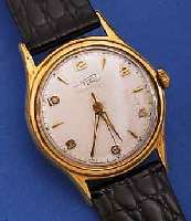 PORTA/PUW HERRENARMBANDUHR CHRONOMETER, REF.-NR. 4753, DEUTSCHLAND UM 1959, METALL, NUTZSP., NACHVERG., EDELST.-BODEN GESCHR., ORIG.-BLATT ...