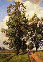 WITTSCHAS, G., DüSSELDORF DATIERT 1918, BAUER AUF DEM NACHHAUSEWEG AUF BAUMBESTANDENEMWEG, ÖL/HOLZ, RE. U. SIGN. UND DAT., CA. 70 X 50 CM, R., ...