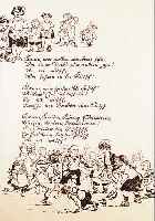 ZILLE, HEINRICH, 1858-1929, LITHOGRAPHIE AUS KOMM, KALINKEN, KOMM, GEBRäUNTES PAPIER, DAZU VIER BLATT LITHOGRAPHIERTER TEXT, BLATT- GR. CA. 46 ...