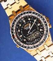 BREITLING HERRENARMBANDUHR NAVYTIMER QUARTZ/ 2400, REF.-NR. 81470/8183, SCHWEIZ UM 1984, EDELST. HARTVERG. INCL. BAND, BER., MINERAL- FLACHGL., ...