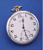 LONGINES HERRENTASCHENUHR LEPINE, SCHWEIZ UM1937, EDELST., EMAILBL. ORIG., FEIN HAARR., AUFWEND. GEBL. STIL-FORM-ZEIGER, 15 ST., ANKERW. M. ...