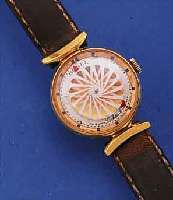BOREL DAMENARMBANDUHR, SOGEN. COCKTAIL'S WATCH/MYSTERIEUSE, SCHWEIZ UM 1958, METALL HARTVERG., BEIDS. VERGL., LEDERB., ZEITANZ. DURCH ...