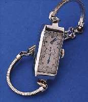 GRUEN DAMENARMBANDUHR DOCTOR'S WATCH, METALLWG-AUFL., BODEN GEDR., VERCHR. BAND ZEITIDENT.ART DECO, TYP. AUS DER MITTE GEZ. ZEIGERACHSENFüR ...
