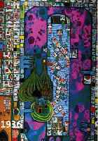 HUNDERTWASSER, 1928-2000, FARBLITHOGR., HIER: OLYMPISCHE SPIELE 1972 IN MÜNCHEN, NUM. 475/3999, KNITTERFALTIG, CA. 104 X 66 CM, UNT.GL., R.