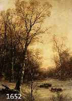 Steinbach, Gertrude, geb. 1871 Dresden, ausgebildet in Dresden und MÜnchen, hier: Verschneite Landschaft mit Birken im Winter, Öl/Lwd, li.. u. ...