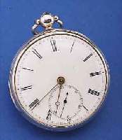 JAMES MC GREGOR HERRENTASCHENUHR OFFEN, NR. 930, HALLMARK LONDON 1835, EMAILBL., STAUB- SCHUTZ, VERG. PLATINENW., ENGL. LEVER, ANTRIEBüBER KETTE ...