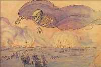 STEIGERWALD, ERNST, AUS DEM ZYKLUS TOTENTANZ, AQUARELL AUF PAPIER,RE. U. SIGN. UND DAT. 45, CA. 36 X 50 CM, R.