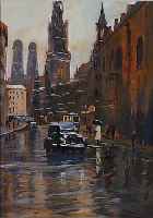 BARTH, FERDINAND, STUTTGARTER KüNSTLER, BLICK AUF DEN MARIENPLATZ MIT DEM ALTEN RATHAUS IN MüNCHEN, GOUACHE AUF PAPIER, RE. U. ...