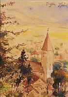 SPIRO, EUGEN, 1874-1972, DORF IM VORGEBIRGE, AQUARELL, RE. O. SIGN., CA. 19 X 15 CM, PP, U.GL., R., WIRD IN DEN ZWEITEN BAND ...