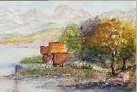 SPIRO, EUGEN, 1874-1972, BOOTSHüTTE AM GEBIRGSSEE, AQUARELL AUF PAPIER,RE. U. SIGN. UND DAT. 59, CA. CA. 19 X 15 CM, WIRD IN DEN ...