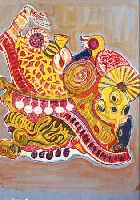 KRINNER, MICHAELA, GEB. 1915 WALDMüNCHEN, MEISTERSCHüLERIN OSKAR KOKOSCHKAS, ORIENT, GOUACHE üBER RADIERUNG, RE. U. SIGN. UND DAT. 1986, ...