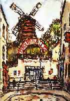 LE BERGER, ROBERT, GEB. 1905 IN PARIS, MONTMARTE: MOULIN DE LA GALETTE, RUE THOLOZY, AQUARELL AUF PAPIER, RE. U. SIGN., CA. 45 X 38 CM, ...