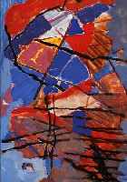 REBMANN, OTTO, KOMPOSITION II, GOUACHE AUF PAPIER, RE. U. SIGN., CA. 34,5 X 48 CM, PP, U.GL., R., VERSO ALTER ...