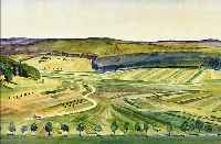 BOSCH, FLORIAN, 1900 SAUERLACH-1972 MüNCHEN, WEITE LANDSCHAFT, GOUACHE AUF PAPIER, ...