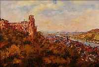 PUETTER, GISELA (GEB. ZITELMANN), GEB. 1881, WAR ANSäSSIG IN HEIDELBERG, ANSICHT VON HEIDELBERG, DEM NECKAR U. DEM SCHLOSS, ÖL/LWD., ...