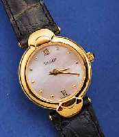 TISSOT DAMENARMBANDUHR, REF.-NR. G224K, SCHWEIZ UM 1997, METALL HARTVERG., EDELST.- BODEN GEDR., SAPHIRFLACHGL., SCHMUCKKRONE, ...