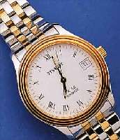 TISSOT UHRENSET FüR DAMEN UND HERREN AUTOMATIK/PR50, SCHWEIZ UM 1997, BEIDE EDELST. POL., ZWISCHENGL. WIE LüNETTE U. KRONE HARTVERG., BEIDS. ...