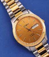 TISSOT HERRENARMBANDUHR SEASTAR AUTOMATIK, SCHWEIZ UM 1998, EDELST. INCL. EDELST.-BAND, LüNETTE U. ZWISCHENGL. HARTVERG., SONST SAT., ...