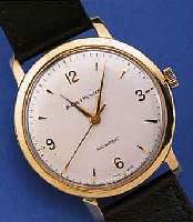 BAUME & MERCIER HERRENARMBANDUHR BAUME-MATIC, SCHWEIZ UM 1950, GG 750/000, BODEN GESCHR., BANDANST. UNTEN LINKS REP. (GOLDLOT), BODEN GESCHR., BEI ...