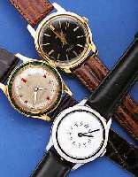 KONVOLUT: 6 HERRENARMBANDUHREN, FüR DEN DTSCH. MARKT UM 1956-1960, 3X JUNGHANS TRILAS-TIC, HANDAUFZUG, METALL, 1X VERG., 2X VERCHR.,2X KAL. ...