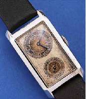 DOCTOR'S WATCH, SCHWEIZ UM 1935, NICKEL- CHROM, RECT.-FORM, SCHARNIERBODEN IN SICH L. GEW., VERS. ORIG.-BLATT FL., TYP. AUS DER MITTE ...