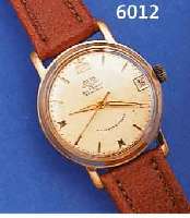 GUB HERRENARMBANDUHR AUTOMATIK, REF.-NR. 24065, DEUTSCHLAND UM 1965, METALL ROTVERG., BER., EDELST.-BODEN GEDR., DATUM, 23 ST., ...