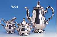3-TLG. SET, WMF UM 1900, PORZELLANKORPUS MIT SOGN. BAUERNSILBER, BAROCKSTIL, BEST. AUS: KAFFEEKANNE, ZUCKERDOSE MIT DECKEL UND ...