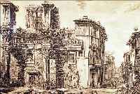 KUPFERSTICH VON PIRANESI, VEDUTA DEGLI AU ANZI DEL FORO DI NERUA, DOPPELBLATT MIT BUGFALTE, CA. 47 X 71 CM, PP, U.GL., R.
