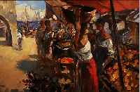 WAGNER, HANS, 1902-1980, MüNCHEN, MARKTSZENE, ÖL/LWD, LI. U. SIGNIERT, VERSO BETITELT, CA. 60 X 80 CM, R.