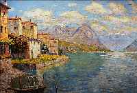 ANDRAE, R., IMPRESSIONIST DER MITTE DES 20. JH., AM LUGANER SEE, ÖL/LWD., SIGN., VERSO BETITELT, 61 X 80,5 CM, R.