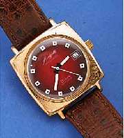 GLASHÜTTE HERRENARMBANDUHR SPEZIMATIC/BISON, REF.-NR. 340439, DEUTSCHLAND UM 1972, METALL-CARREE-CAMBRE-GEH. ROTVERG., BER., EDELST.- BODEN ...