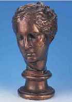 BÜBÜSTE, WOHL FRANKREICH, UM 1900, BRONZEGUß, KOPF EINER JUNGEN FRAU, H. CA. 42CM