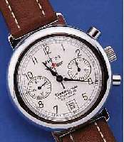 KONVOLUT: 2 POLJOT ARMBANDCHRONOGRAPHEN, RUßLAND UM 1995, BEIDE HANDAUFZUGKAL., 25 ST.,DATUM BEI 6, 30-MIN.-STOPPZäHLER, 1X DESIGN ...