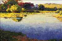 MüNCH-MANNHEIM, GUSTAV HEINRICH, 1882 DACHAU-1922 MANNHEIM, SCHüLER DER AKADEMIE KARLSRUHE, BEI LUDWIG DILL, HIER: GEHöFT AN ...