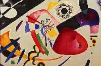 KANDINSKY, WASSILY, 1866-1944, DER ROTE FLECK, FARBLITHO AUS: DER INNERE BLICK, MOURLOT MAEGHT PARIS 1960, DOPPELBLATT MIT BUGFALTE, ...
