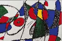 MIRO, JOAN, 1893-1983, DREI FARBLITHOGRA- PHIEN AUS LITHOGRAPH II, MOURLOT, MAEGHT PARIS, DOPPELBLäTTER MIT BUGFALTEN, JE CA. 32 X 49,5 ...