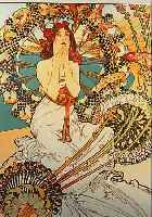 MUCHA, ALPHONSE, 1860-1939, FARBLITHOGRAPHIEPOSTHUMER DRUCK VON 1986, ED. GALERIE DU CENTRE PARIS, VON JIRI MUCHA HANDSIGN., NUM. 224/350, CA. ...