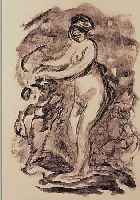 RENOIR, AUGUSTE, 1841-1919, VIER LITHO- GRAPHIEN, ED. ANDRE SAURET, MOURLOT PARIS 1951, GEBRäUNT, BLATTGR. JE CA. 32 X 24,5 CM