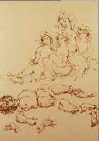 FINFINI, LEONOR, 1908-1996, ORPHEUS UND EURI- DIKE, FARBRADIERUNG, HANDSIGNIERT UND NUM. 143/250, CA. 34 X 26 CM