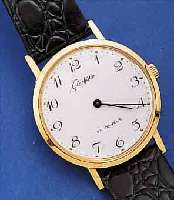 GLASHÜTTE HERRENARMBANDUHR, DEUTSCHLAND UM 1985, METALL HARTVERG., EDELST.-BODEN GEDR., KONTRASTZIFFERBL., FORMANKERW., KAL. 09/20, 17 ST., ...
