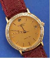 RAYMOND WEIL HERRENARMBANDUHR AUTOMATIK, REF.-NR. 2822, SCHWEIZ UM 1997, METALL HART- VERG., BEIDS. MINERALFLACHVERGL., ZENTRAL- SEK., DATUM, ...