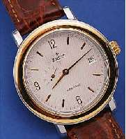 LE GUET HERRENARMBANDUHR AUTOMATIK, SCHWEIZ UM 1999, EDELST. POL., BODEN GEDR., BEIDS. VERGL. (AUF BODEN ROTORKONTROLLE U. SCHWUNG- BER. DER ...