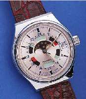 UNIVERSAL GENEVE HERRENARMBANDUHR AUTOMATIK POLEROUTER, SCHWEIZ UM 1964, EDELST., BODEN GESCHR., NUTZSP., BLATT REST., 28 ST., AUFZUG DURCH ...