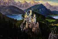 SANDER, RICHARD PAUL, GEB. 1885 BARMEN, SCHLOß NEUSCHWANSTEIN, ÖL/LWD, LI. U. SIGN. UND DAT. 1936, CA. 62 X 85 CM, R.
